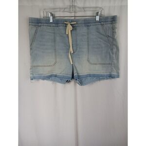 INC International Concepts Womens High Rise Drawstring Shorts Blue Size XL